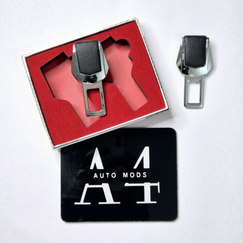 Car Seat Belt Metal & Leather Premium Clip Buckle Safety Alarm Stopper (Pack of 2) - Image 9